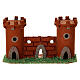 Castello marrone presepe 6 cm due torri 8x15x5 cm s1