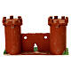 Castelo castanho presépio 6 cm duas torres 8x15x5 cm s3