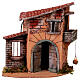 Maison individuelle avec panier en mouvement 30x30x20 cm crèche napolitaine 10-12 cm s1