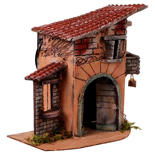 Casa com cesto em movimento 30x30x20 cm para presépio napolitano de 10-12 cm 5