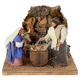 Holy Family animated 15x15x25 cm Neapolitan nativity scene 12 cm