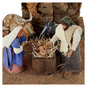 Holy Family animated 15x15x25 cm Neapolitan nativity scene 12 cm