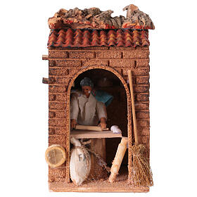 Elderly woman kneading, animated figurine, 20x10x20 cm, for 12 cm Neapolitan Nativity Scene