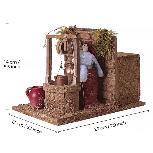 Donna al pozzo 10 cm movimento presepe napoletano 10x20x10 cm 2