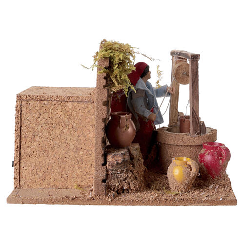 Donna al pozzo 10 cm movimento presepe napoletano 10x20x10 cm 5
