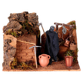 Woman at the well 10 cm animated Neapolitan nativity scene 10x20x10 cm