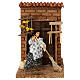 Woman sweeping animated 20x10x20 cm Neapolitan nativity scene 12 cm s1