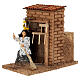 Woman sweeping animated 20x10x20 cm Neapolitan nativity scene 12 cm s2