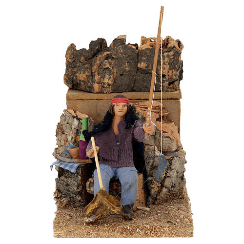 Fisherman figurine 10 cm animated Neapolitan nativity scene 10x10x20 cm 1