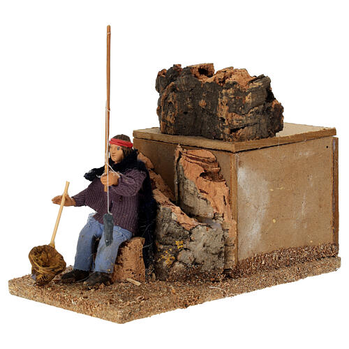 Fisherman figurine 10 cm animated Neapolitan nativity scene 10x10x20 cm 2