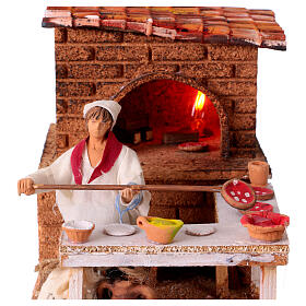 Pizzaiolo figurine with motion for 10 cm Neapolitan Nativity Scene, 15x15x20 cm