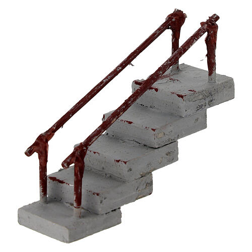 Treppe, gerade, Krippenzubehör, neapolitanische Krippe, für 4 cm Krippe – 5 × 5 × 10 cm 2