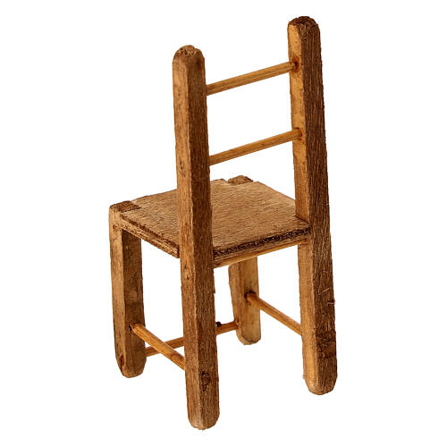 Accessoire chaise bois 10 cm crèche napolitaine 10x5x3 cm 3