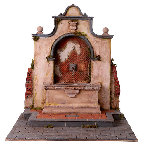 Theatrical set with fountain, 75x70x50, for 30-40 cm Neapolitan Nativity Scene 1