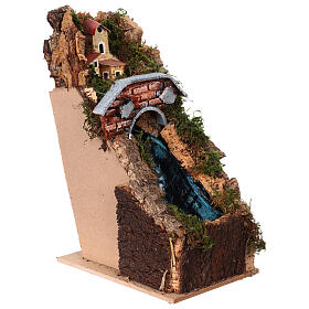 Cascade animée 12x18x27 cm avec pont pour crèche napolitaine 8-10 cm