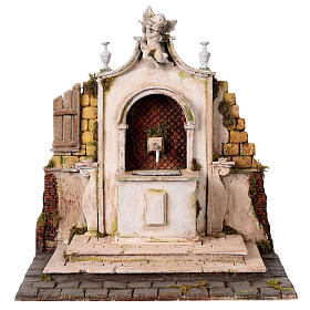 Fontaine avec ange 40x45x30 cm crèche napolitaine 20-25 cm