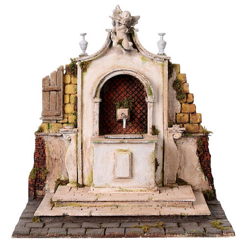 Fontaine avec ange 40x45x30 cm crèche napolitaine 20-25 cm 1