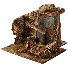 Décor moulin 8 cm crèche napolitaine 15x20x15 cm