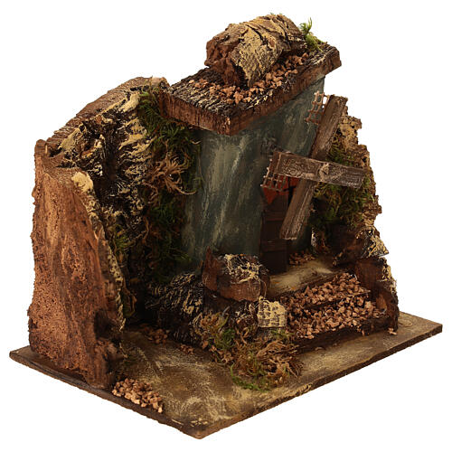 Mill scenography 8 cm Neapolitan nativity scene 15x20x15 cm 3