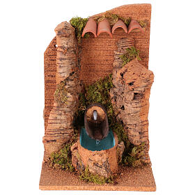 Fontaine crèche avec jet d'eau pour personnages de 10-12 cm 20x15x20 cm