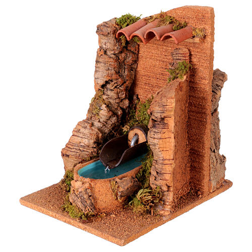 Fontana presepe 10-12 cm a getto d'acqua 20x15x20 cm 3