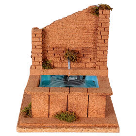 Brunnen-Szenerie aus Holz/Kork – für 10–12-cm-Krippe, neapolitanischer Stil, 20×20×18 cm