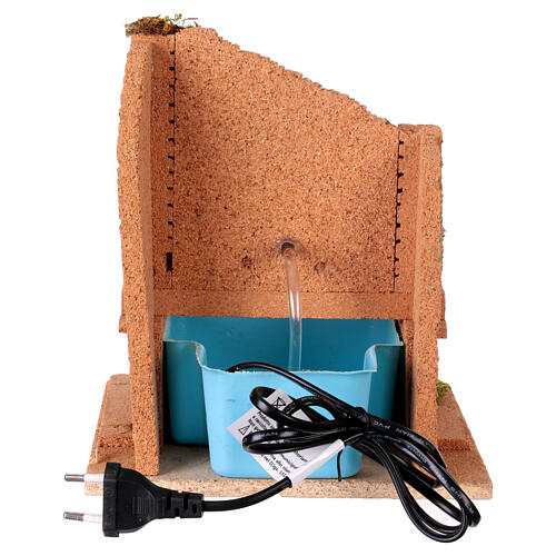 Brunnen-Szenerie aus Holz/Kork – für 10–12-cm-Krippe, neapolitanischer Stil, 20×20×18 cm 4