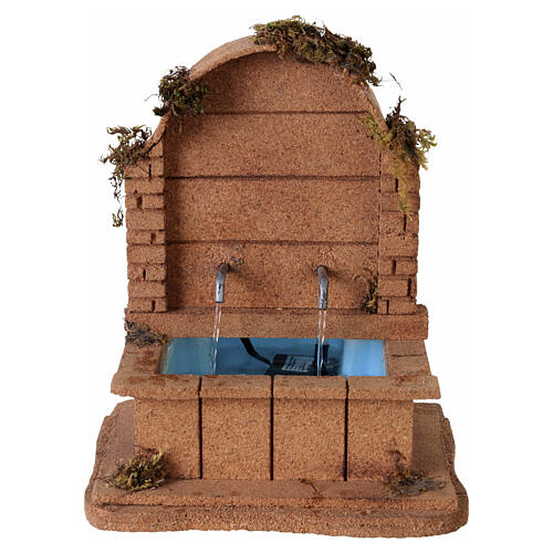Fontana in sughero 23,5x20x17 cm presepe napoletano 10-14 cm 1