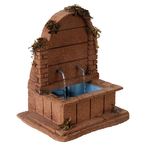 Fontana in sughero 23,5x20x17 cm presepe napoletano 10-14 cm 4