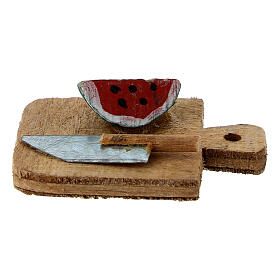 Tagliere con anguria presepe napoletano 10 cm