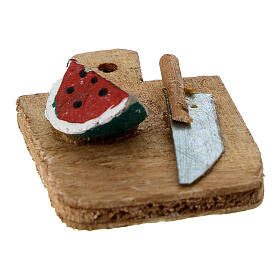 Tagliere con anguria presepe napoletano 10 cm