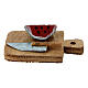 Tagliere con anguria presepe napoletano 10 cm s1
