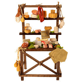 Étalage charcuterie et fromages 30 cm crèche napolitaine 30x20x15 cm