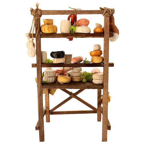 Étalage charcuterie et fromages 30 cm crèche napolitaine 30x20x15 cm 5