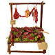 Marktstand mit Fleisch aus Terrakotta, im neapolitanischen Stil, für 24–30 cm Krippe – Krippenzubehör s1