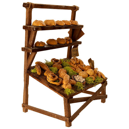 Bread stall for 14-16 cm Neapolitan Nativity Scene, 35x25x20 cm 3