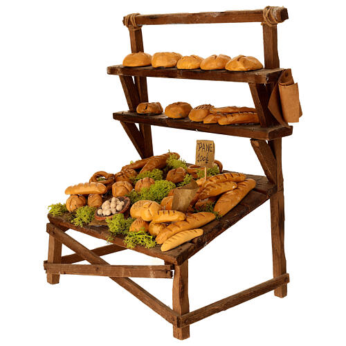 Bread stall for 14-16 cm Neapolitan Nativity Scene, 35x25x20 cm 4