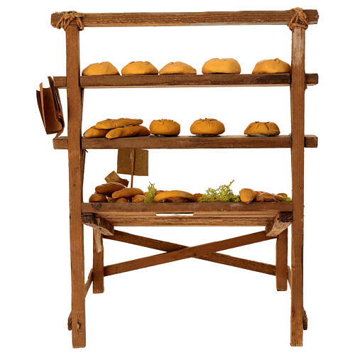 Bread stall for 14-16 cm Neapolitan Nativity Scene, 35x25x20 cm 5