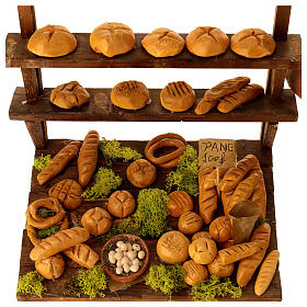 Bread stand 14-16 cm Neapolitan nativity scene 35x25x20 cm