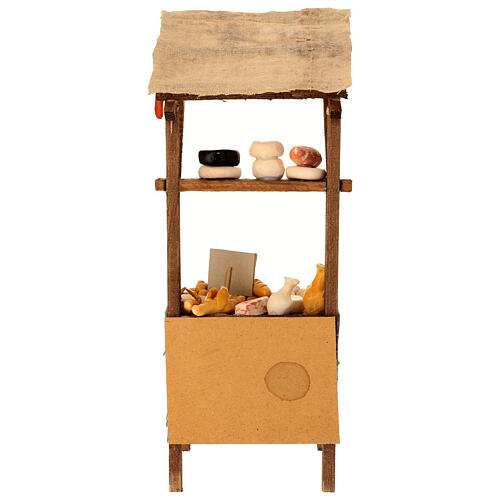 Marktstand inklusive Käfig mit Hahn und Hühnern, aus Terrakotta, im neapolitanischen Stil, für 20 cm Krippe – Krippenzubehör 6