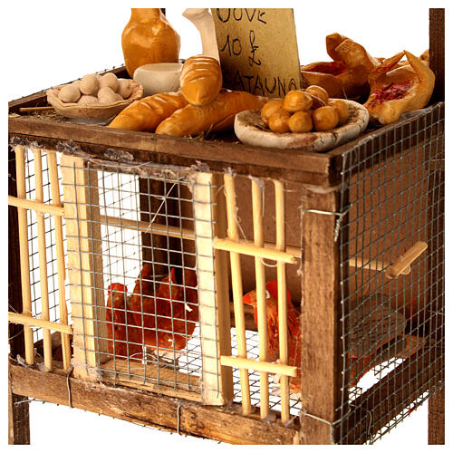 Étal oeufs et poules 20 cm crèche napolitaine 40x15x10 cm 4