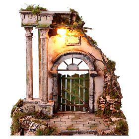 Temple with double staircase, 45x40x40 cm, for 12 cm Neapolitan Nativity Scene