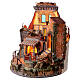 18th century style round nativity scene with temple 55x50 cm Neapolitan scene 8-12 cm s3