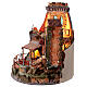 18th century style round nativity scene with temple 55x50 cm Neapolitan scene 8-12 cm s7