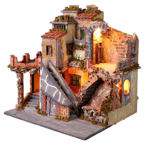 Nativity Scene with fountain, 18th-century style, 50x50x45 cm, for 10-12 cm figurines 3