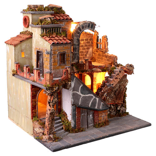 Nativity Scene with fountain, 18th-century style, 50x50x45 cm, for 10-12 cm figurines 5