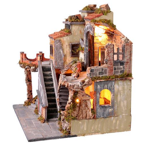 Nativity Scene with fountain, 18th-century style, 50x50x45 cm, for 10-12 cm figurines 6