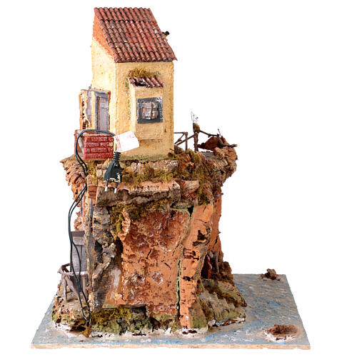 Crèche style XVIIIe îlot mer 55x40x45 cm crèche napolitaine 10-12 cm 12