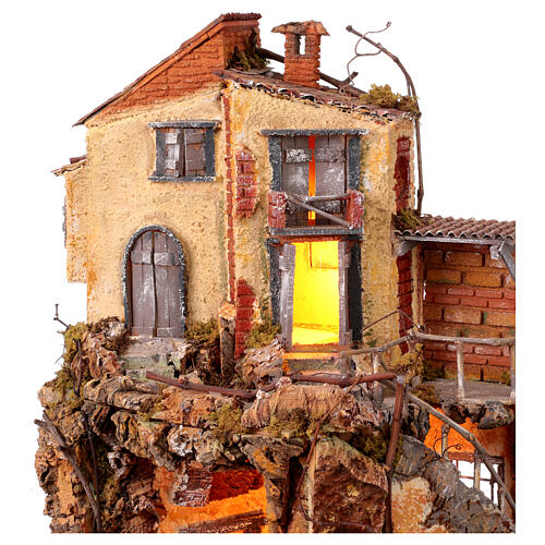 Szopka neapolitańska w stylu XVIII wieku - wysepka nadmorska 55×40×45 cm, do figurek 10–12 cm 4