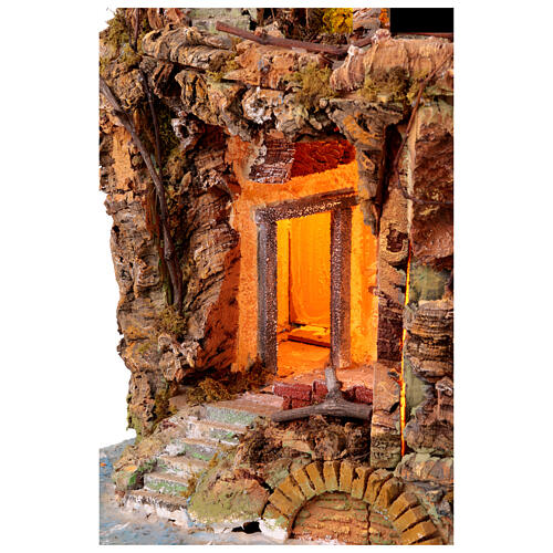 Szopka neapolitańska w stylu XVIII wieku - wysepka nadmorska 55×40×45 cm, do figurek 10–12 cm 6